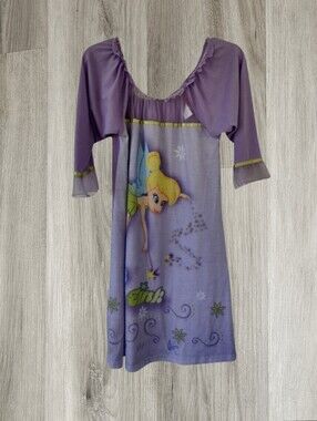 ⭐E) Tinkerbell Disney purple girls nightgown sleepwear Disney size 14